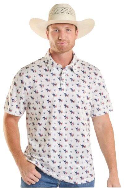 Panhandle Slim Men's Texas Novelty Print Polo
