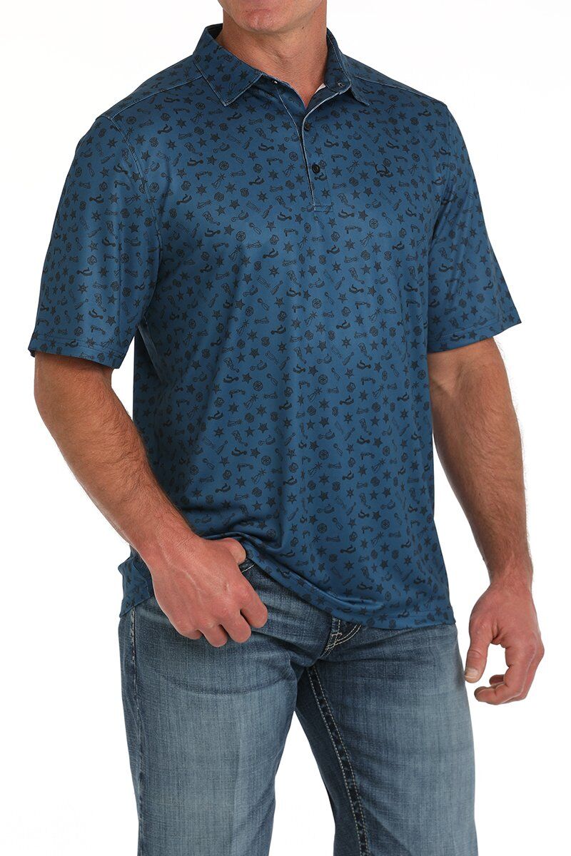 Cinch Men's Spur Print Polo