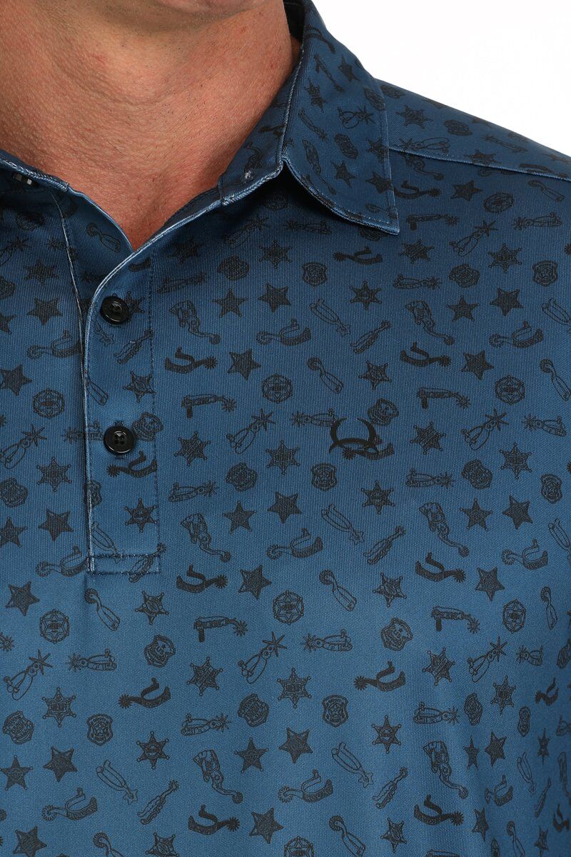 Cinch Men's Spur Print Polo