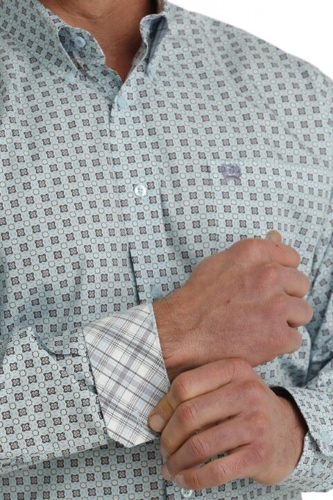 Cinch Men's Geometric Print Button Down Long Sleeve Western Shirt