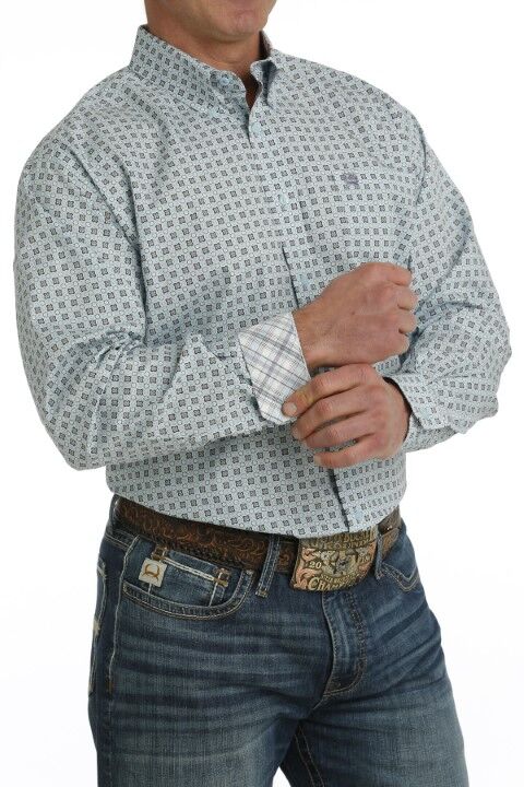 Cinch Men's Geometric Print Button Down Long Sleeve Western Shirt