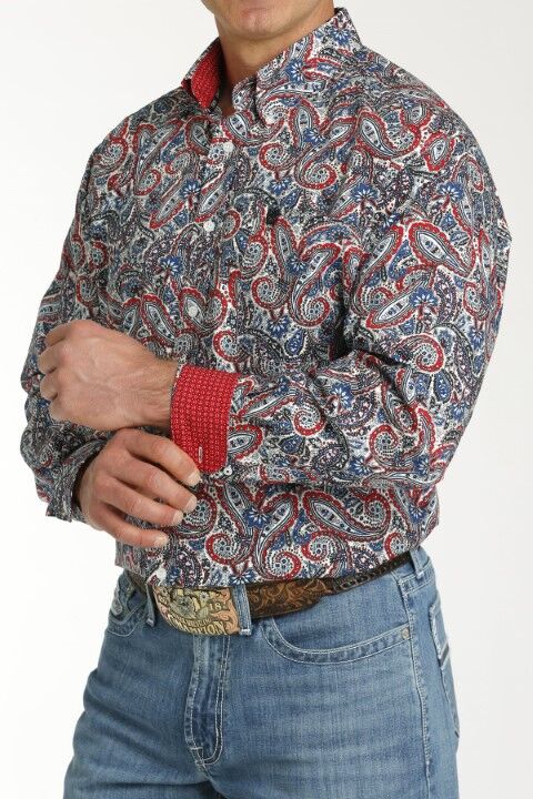 Cinch Men's Match Boy's Paisley Print Button Down Western Shirt