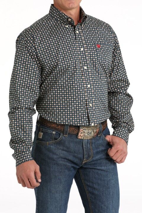 Cinch Men's Stretch Medallion Print Button Down Western Shirt