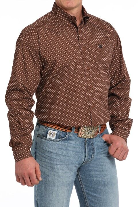 Cinch Men's Geometric Print Button Down Western Shirt