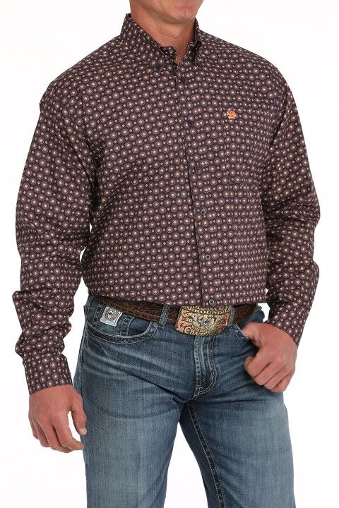 Cinch Men's Geometric Print Button Down Western Shirt