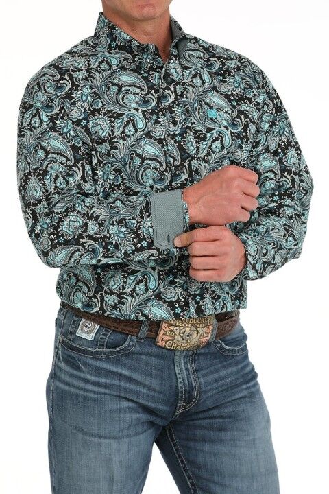 Cinch Men's Paisley Print Button Down Western Shirt