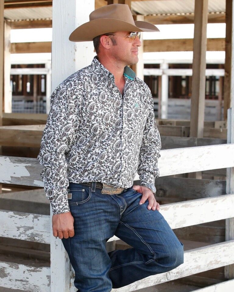 Cinch Men's Geometric Print Button Down Western Shirt