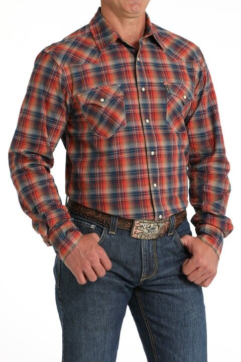 Cinch Men's Modern Fit Plaid Snap Front Western Shirt