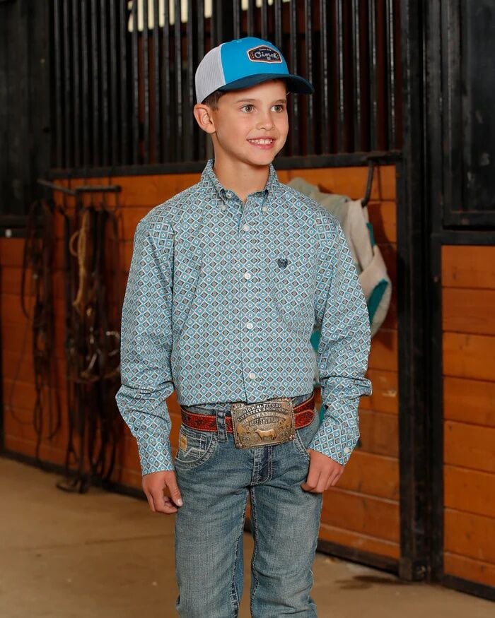 Cinch Boy's Button-Down Western Long Sleeve Shirt