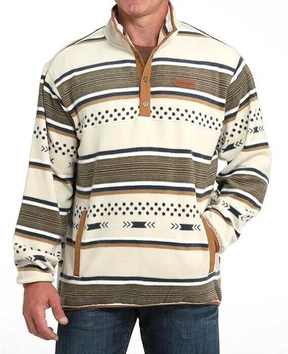 Cinch Men's Polar Fleece Aztec 1/4 Button Pullover