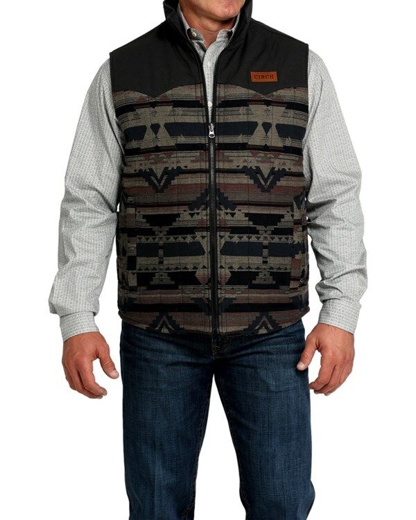 Cinch Men's Aztec Print Reversible Quilted Vest
