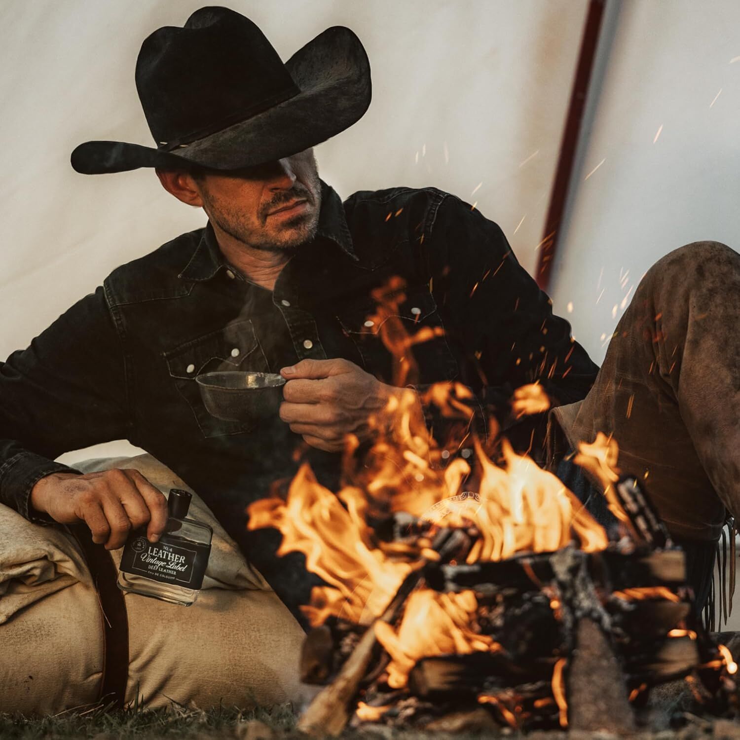 Tru Western No. 4 Leather Vintage Label Deep Leather Cologne, 3.4-Oz