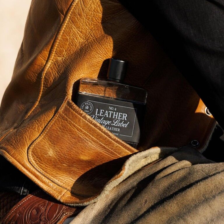 Tru Western No. 4 Leather Vintage Label Deep Leather Cologne, 3.4-Oz