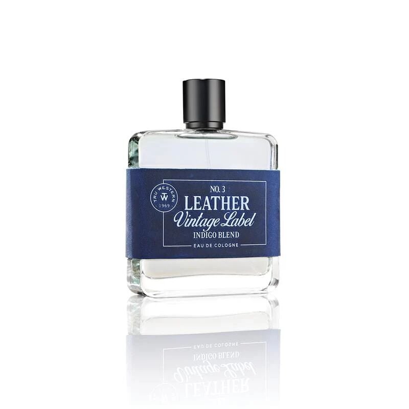 Tru Western No. 3 Leather Vintage Label Indigo Blend Cologne, 3.4 oz.
