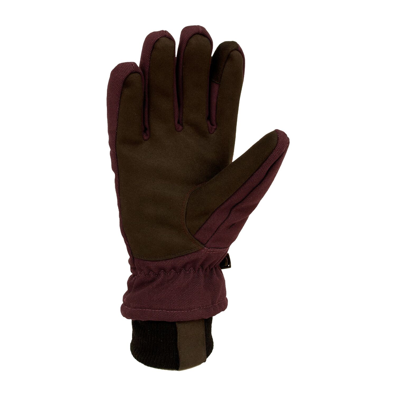 Carhartt Women's Insulated Duck Synthetic Leather Touch Sensitive Knit Cuff Glove in Blackberry