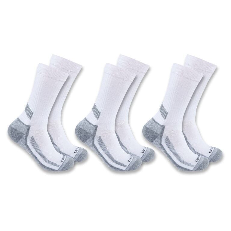Carhartt Men's Carhartt Force Midweight Crew Sock 3-Pk in White