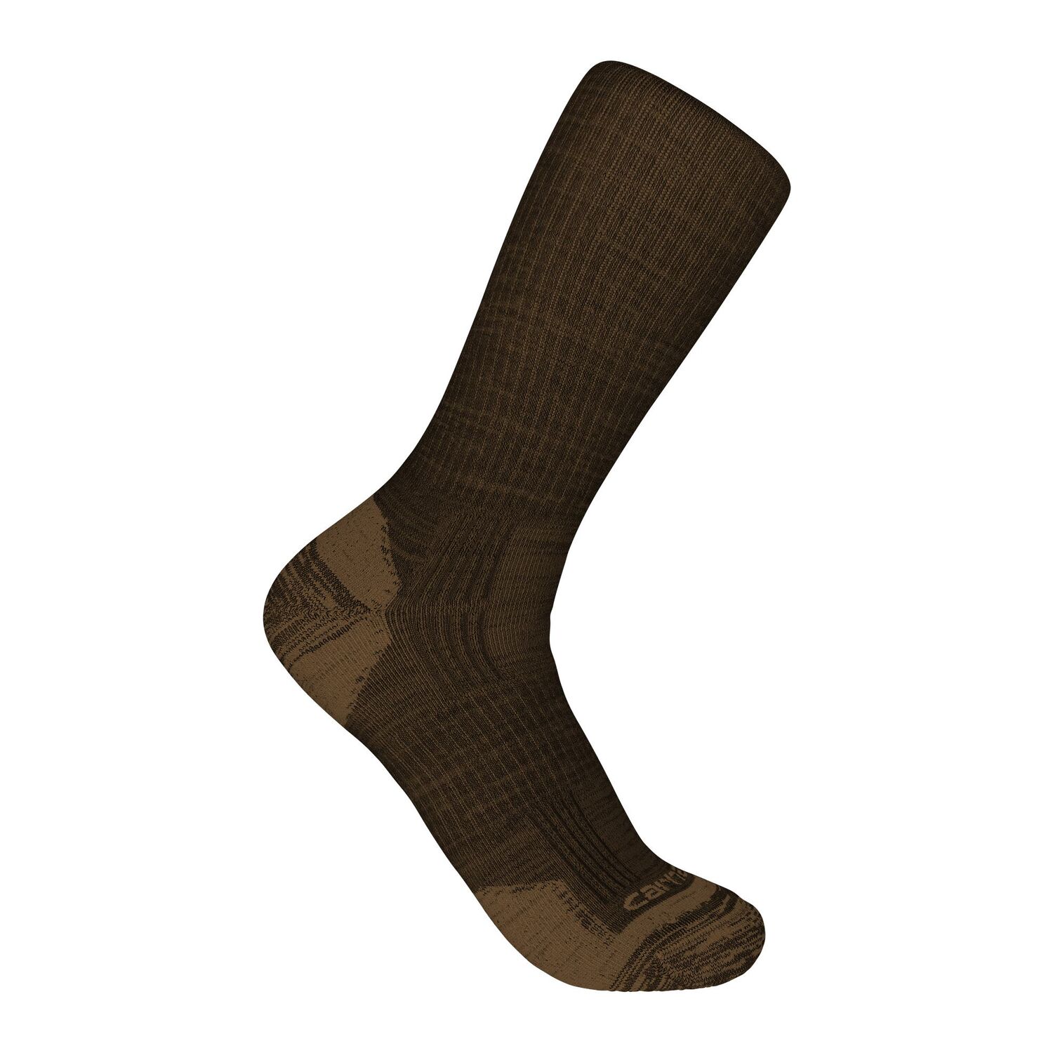 Carhartt Men's Midweight Synthetic-Wool Blend Crew Sock 2-Pk in Dark Coffee