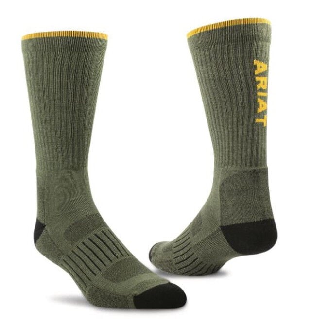 Ariat Men's AriatTEK High Performance Crew Socks, 2-Pk
