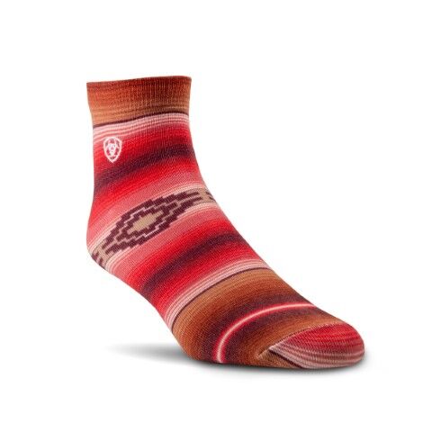 Ariat Women's Serape Horseprint Quarter Crew 2-Pk in Black/Serape