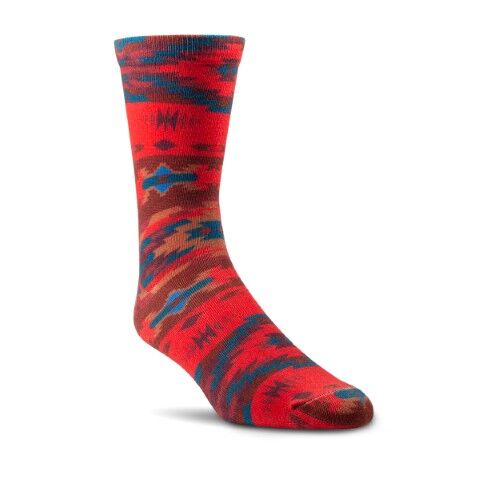 Ariat Women's Adobe Canyon Crew Sock 2-Pk in Red/Turquoise