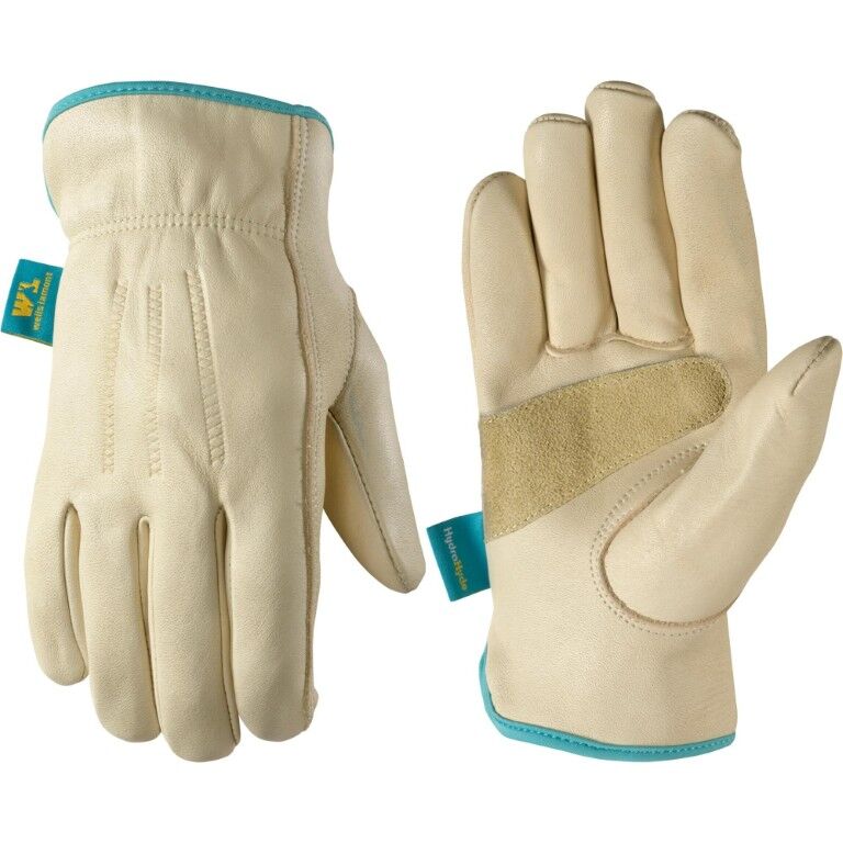 Wells Lamont Women's HydraHyde Leather Shirred Wrist Gloves