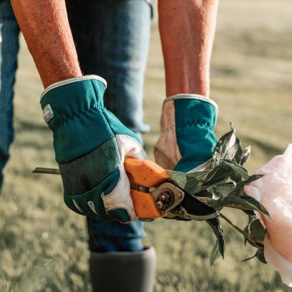 Wells Lamont Women's HydraHyde Leather Hybrid Open Cuff Gloves in Green