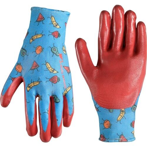 Wells Lamont Kids' Nitrile Coated Grip Glove in Blue