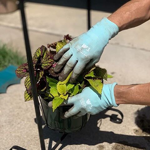 Wells Lamont Women's COOLMAX PU Coated Grip Gloves in Light Blue
