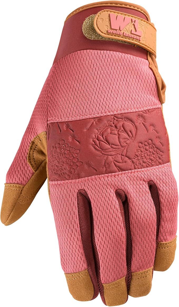 Wells Lamont Women's High Dexterity Breathable Work And Gardening Glove in Neo Rose