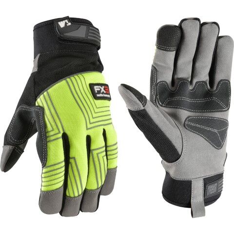 Wells Lamont Men's FX3 Synthetic Leather Adjustable Wrist Gloves in Green