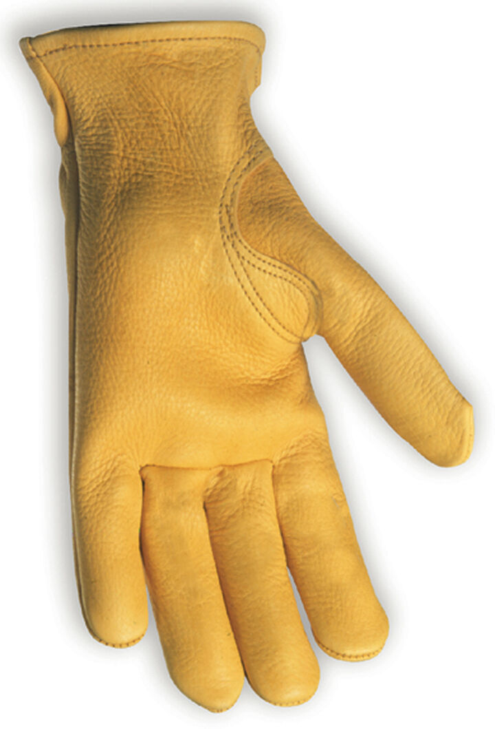 Wells Lamont Men's Gold Grain Deerskin Gloves in Yellow