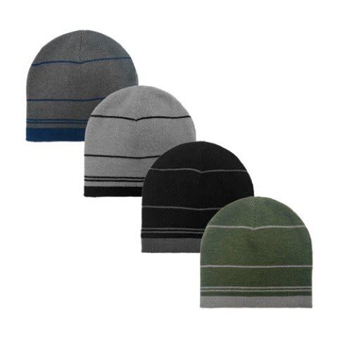 Grand Sierra Men's Reversible Acrylic Knit Striped Beanie