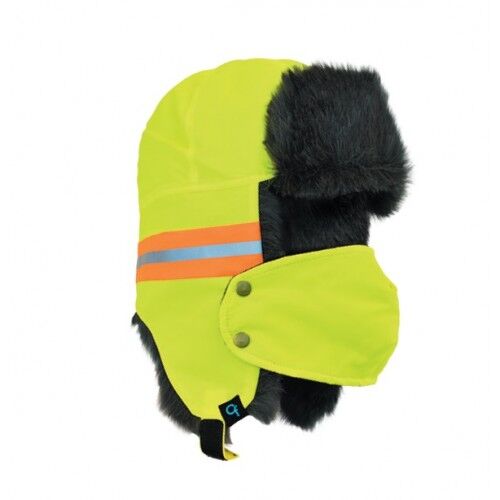 Grand Sierra Men's High Vis trapper Helmet Reflective Trim in Green