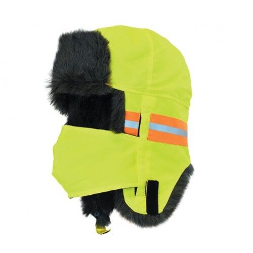 Grand Sierra Men's High Vis trapper Helmet Reflective Trim in Green