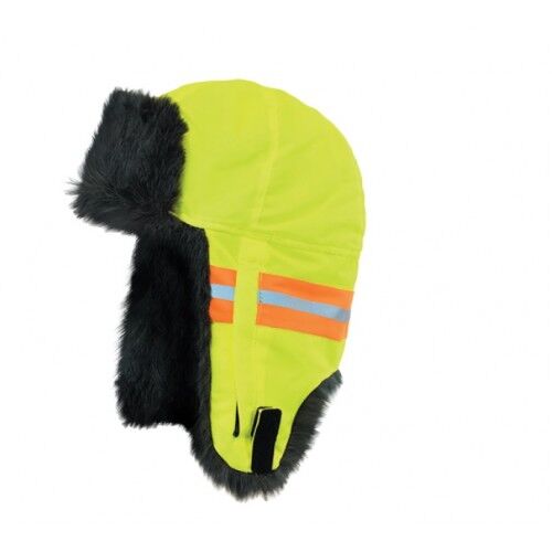 Grand Sierra Men's High Vis trapper Helmet Reflective Trim in Green