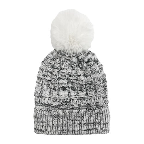 Grand Sierra Women's Marled Beanie With Faux Fur Pom