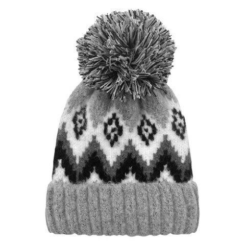Grand Sierra Women's Boucle Knit Cuff Hat With Pom