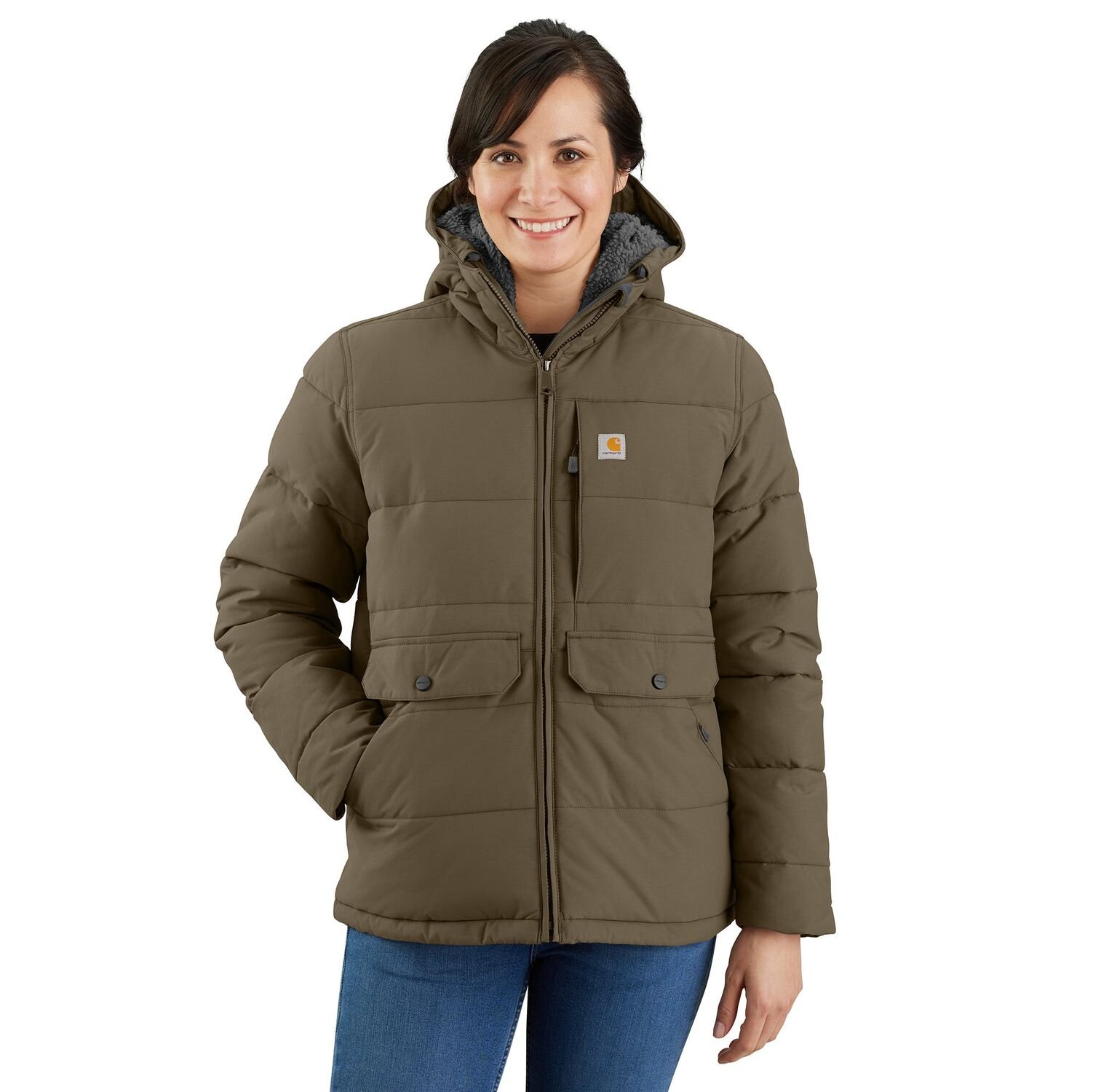Carhartt Women's Montana Sherpa Lined Puffer Jacket in Tarmac