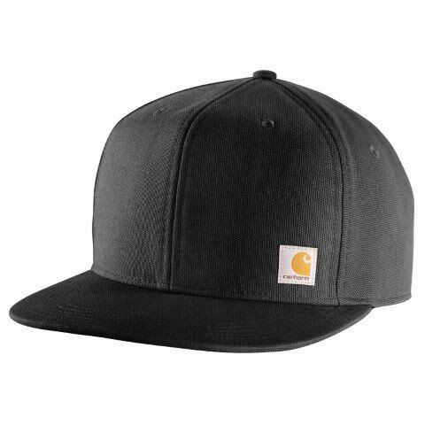 Carhartt Men's Firm Duck Flat Brim Cap in Black