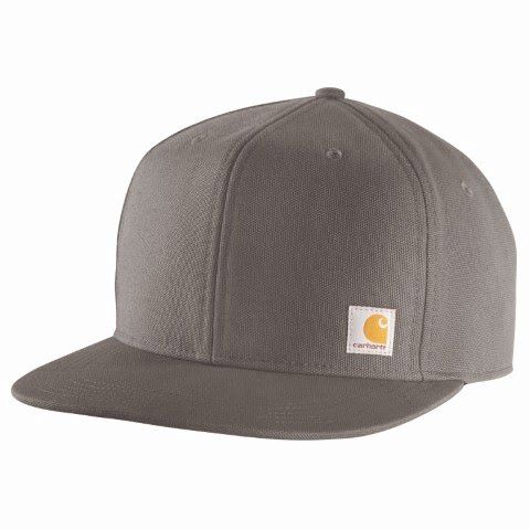 Carhartt Men's Firm Duck Flat Brim Cap in Gravel