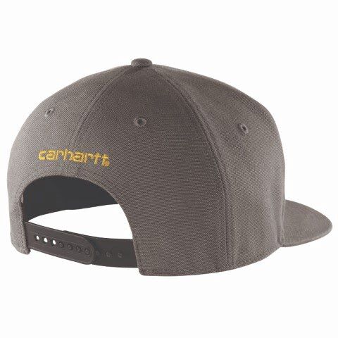 Carhartt Men's Firm Duck Flat Brim Cap in Gravel