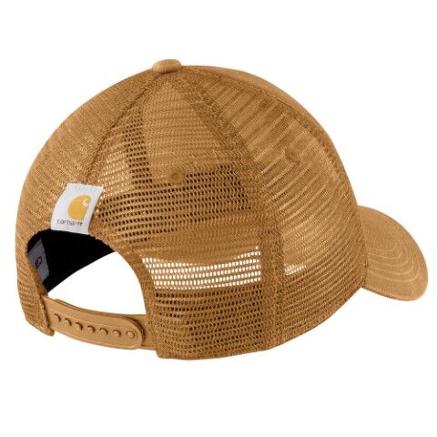 Carhartt Men's Canvas Mesh Back Logo Graphic Cap in Carhart Brown