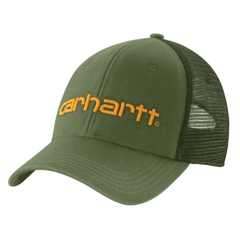 Carhartt Men's Canvas Mesh Back Logo Graphic Cap in Alpine Blue