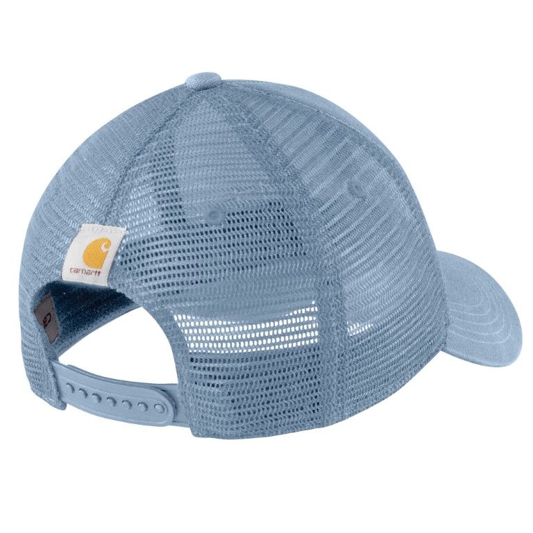 Carhartt Men's Canvas Mesh Back Logo Graphic Cap in Alpine Blue
