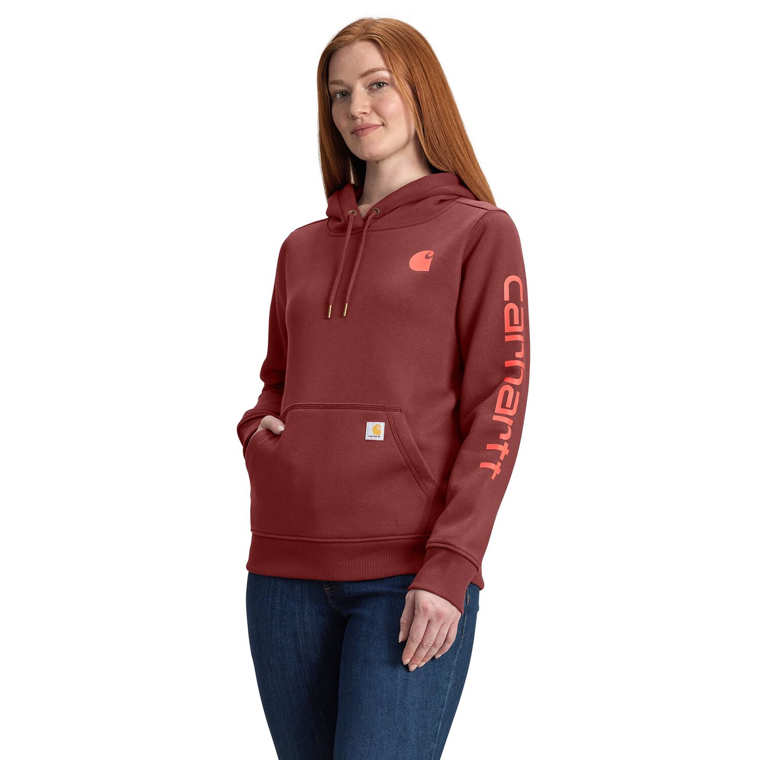 Carhartt Women's Relaxed Fit Midweight Logo Sleeve Graphic Sweatshirt