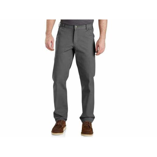 Carhartt Men's Rugged Flex Relaxed Fit Duck Dungaree in Gravel
