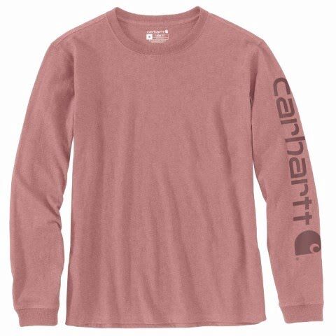 Carhartt Women's Loose Fit Heavyweight Long Sleeve Logo Sleeve Graphic T-Shirt
