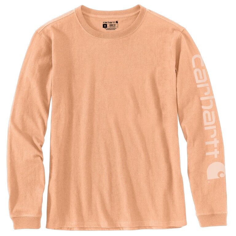 Carhartt Women's Loose Fit Heavyweight Long Sleeve Logo Sleeve Graphic T-Shirt