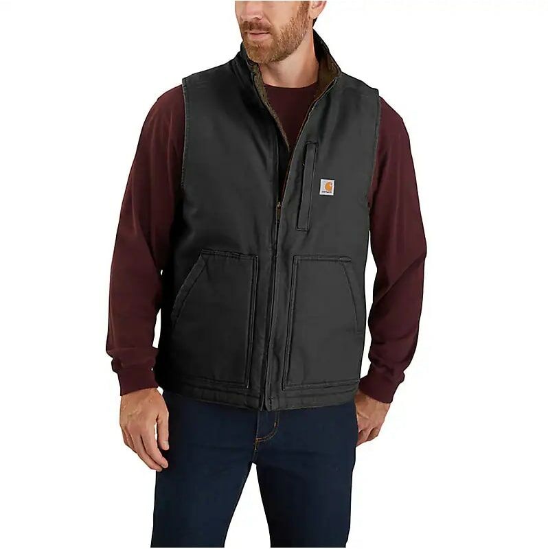 Carhartt Men's Loose Fit Mock-Neck Sherpa-Lined Vest