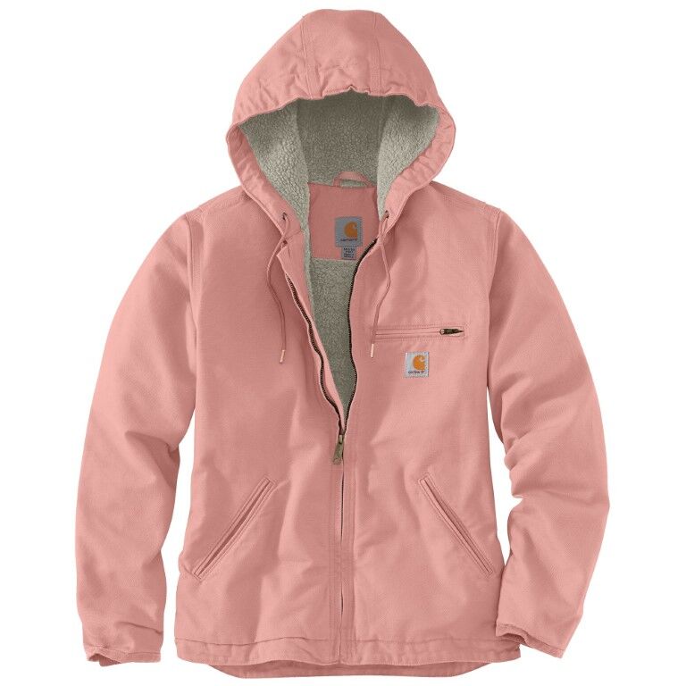 Carhartt Women's Loose Fit Washed Duck Sherpa Lined Jacket in Carhartt Brown